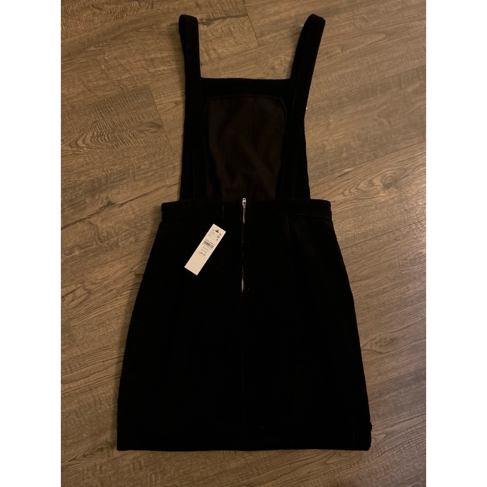 Topshop black corduroy overall skirt/dress Size 6